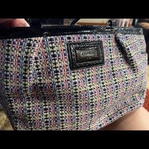 Multi colored tweed purse. Like new.  Smoke free/pet free home